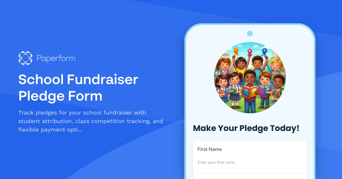 School Fundraiser Pledge Form
