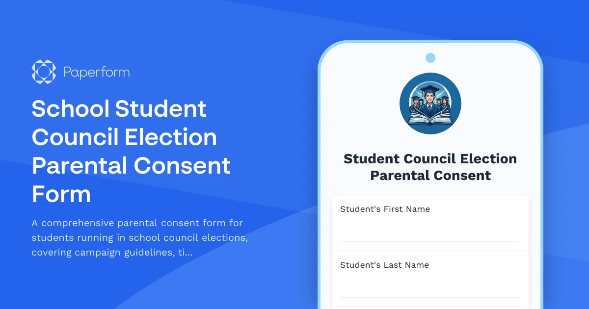 School Student Council Election Parental Consent Form