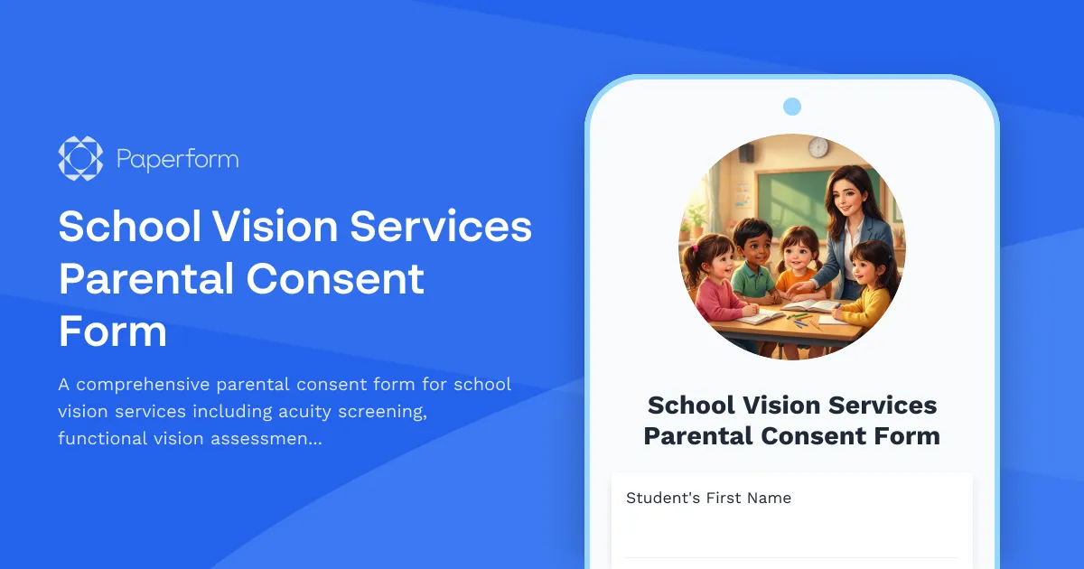 School Vision Services Parental Consent Form