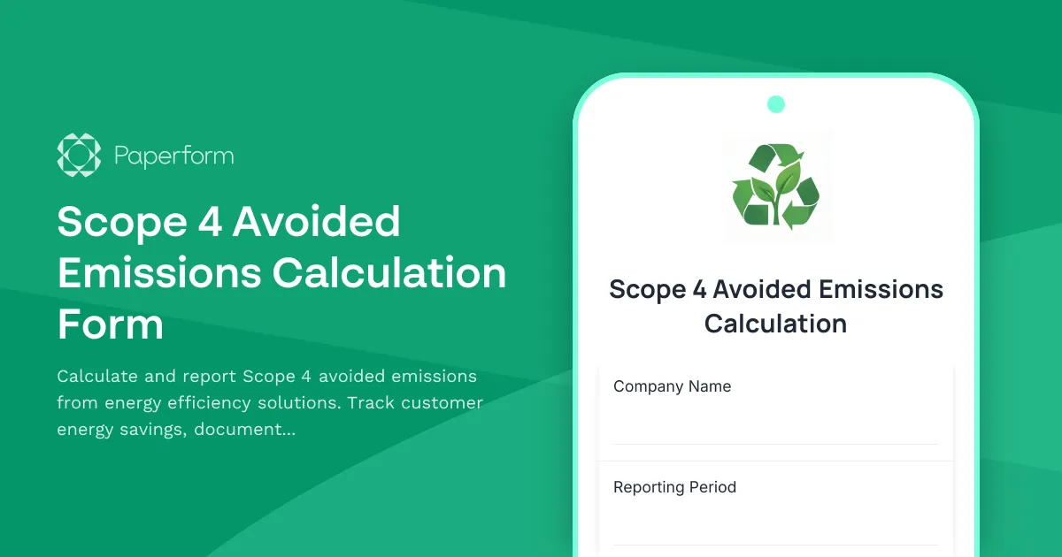 Scope 4 Avoided Emissions Calculation Form