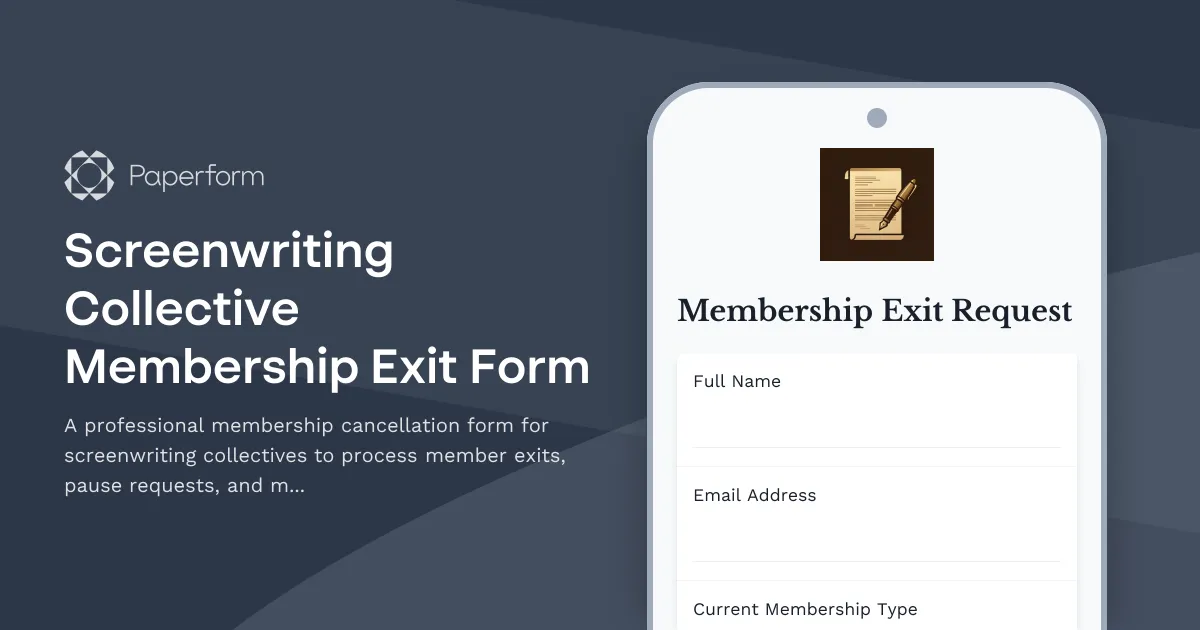 Screenwriting Collective Membership Exit Form