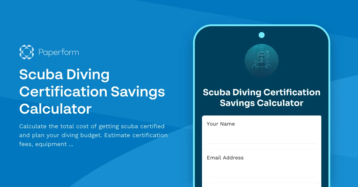 Scuba Diving Certification Savings Calculator