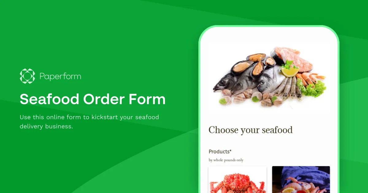 Seafood Order Form