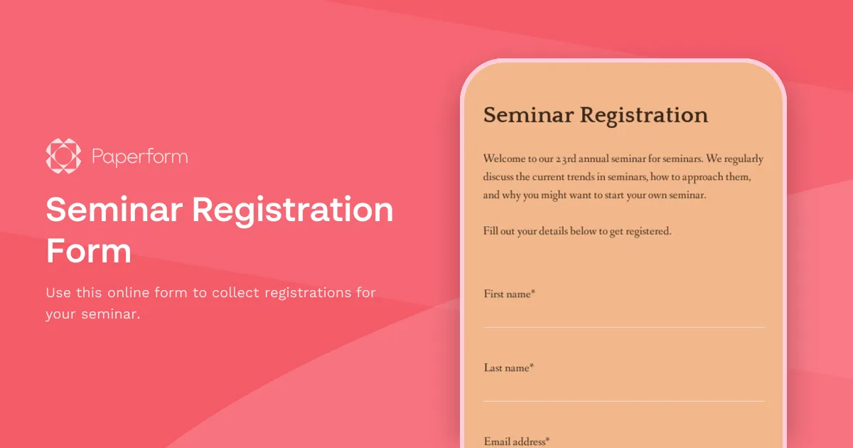 Seminar Registration Form