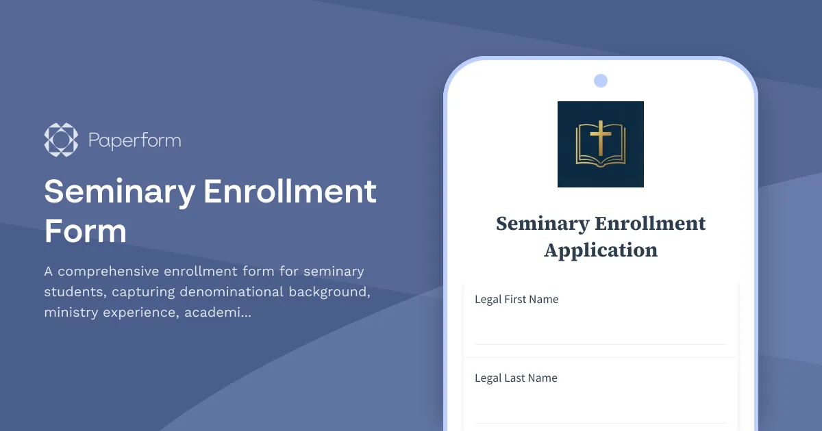 Seminary Enrollment Form