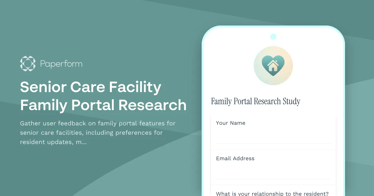 Senior Care Facility Family Portal Research