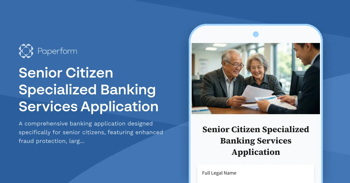 Senior Citizen Specialized Banking Services Application