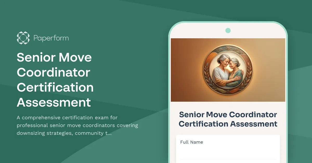 Senior Move Coordinator Certification Assessment