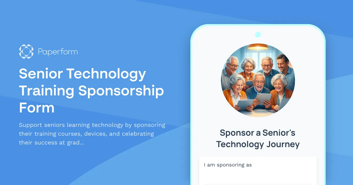 Senior Technology Training Sponsorship Form