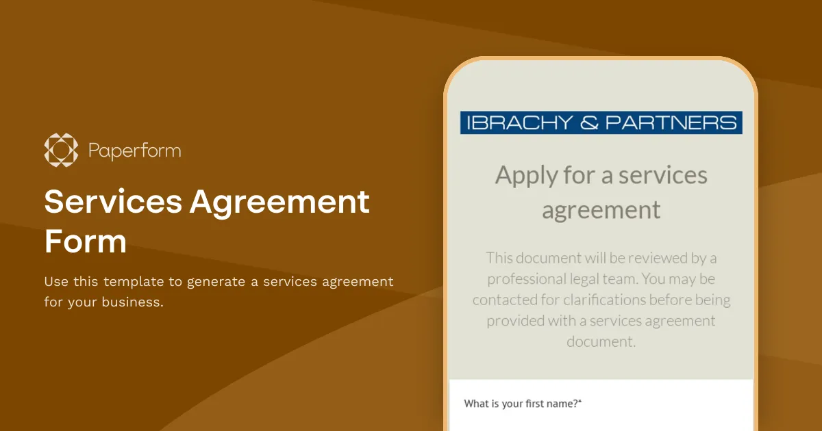 Services Agreement Form