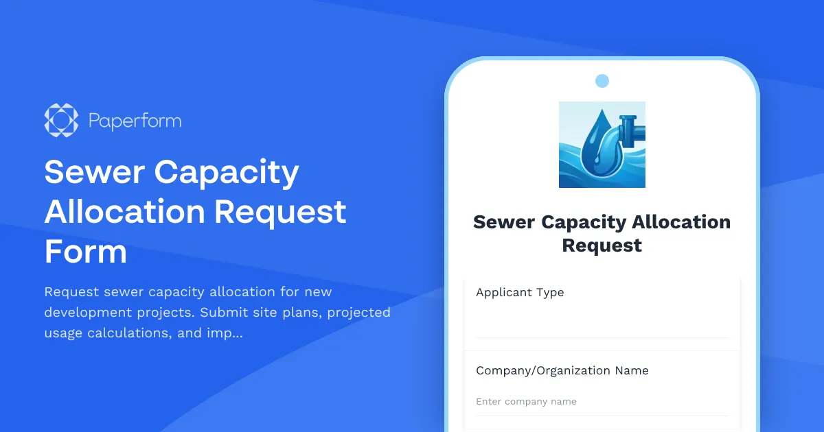Sewer Capacity Allocation Request Form