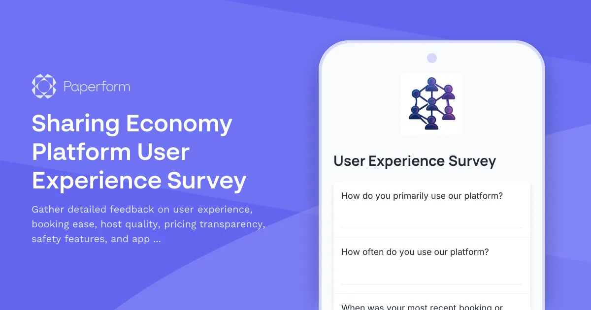 Sharing Economy Platform User Experience Survey