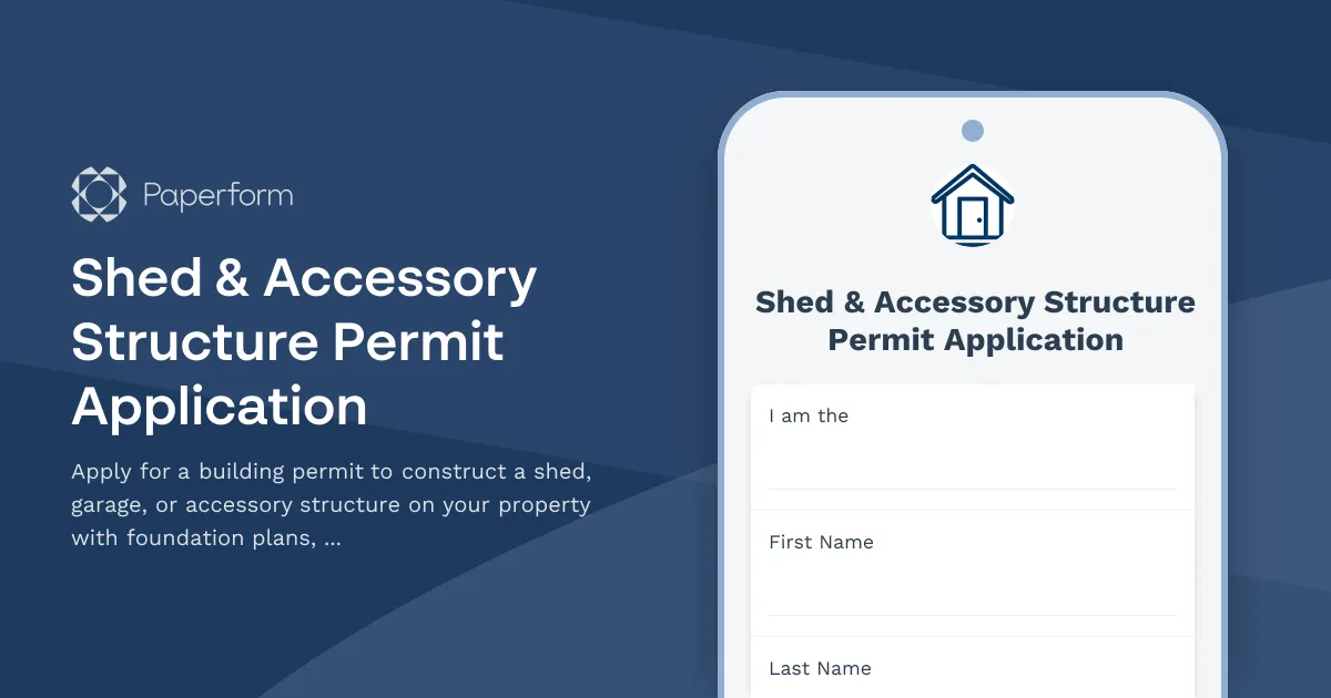 Shed & Accessory Structure Permit Application