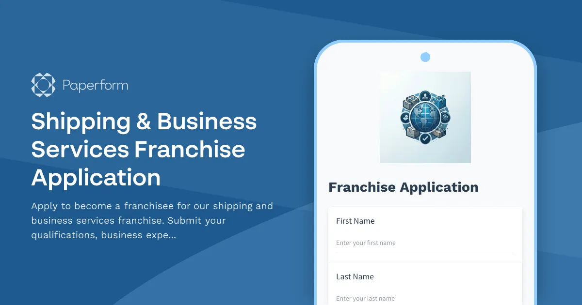 Shipping & Business Services Franchise Application