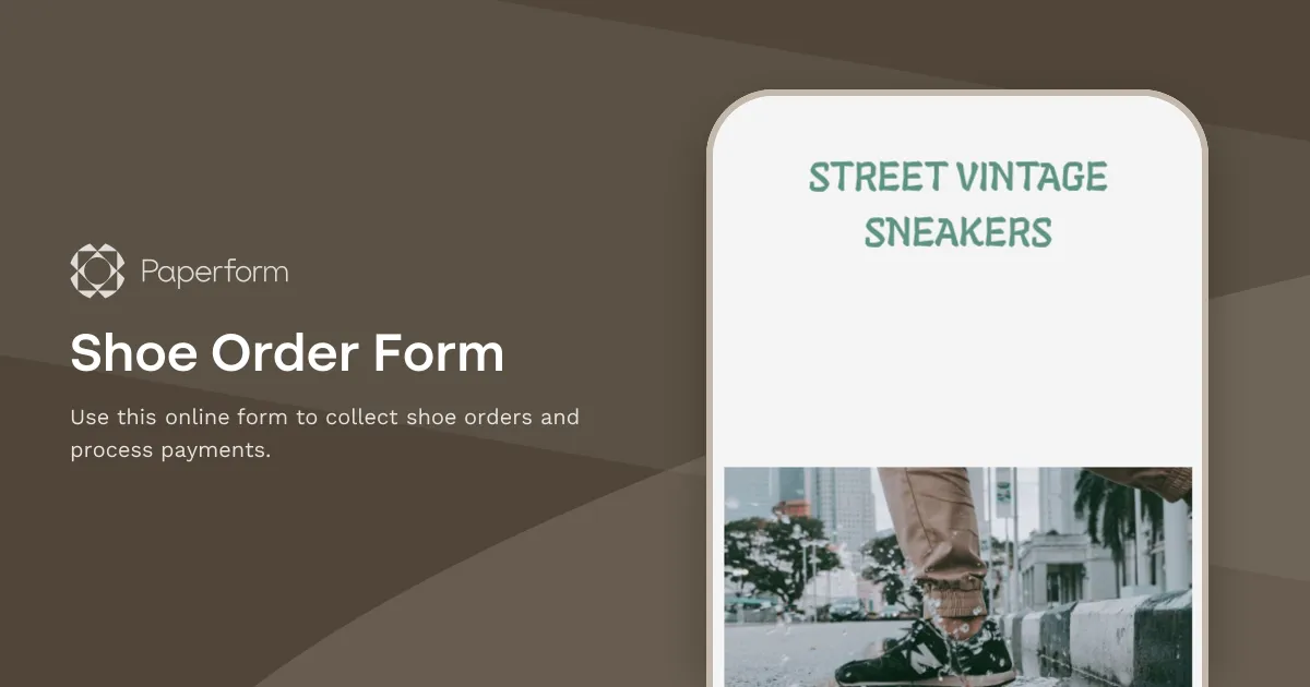 Shoe Order Form