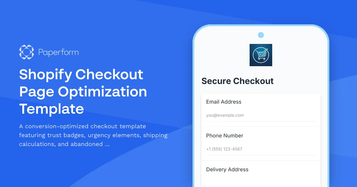 Shopify Checkout Page Optimization Template
