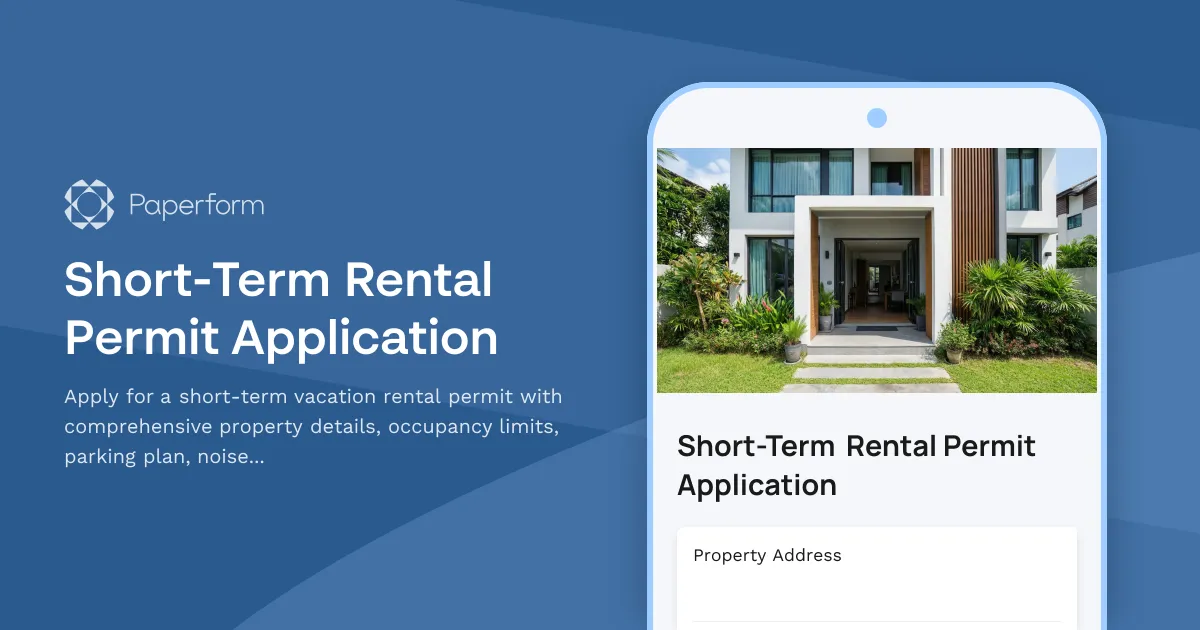 Short-Term Rental Permit Application