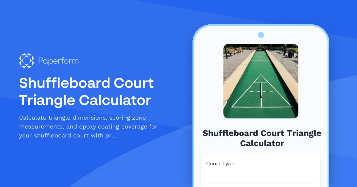 Shuffleboard Court Triangle Calculator