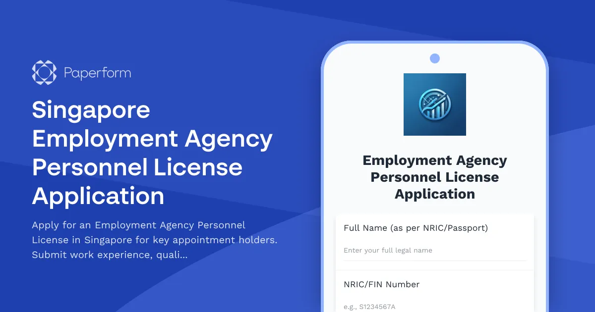 Singapore Employment Agency Personnel License Application