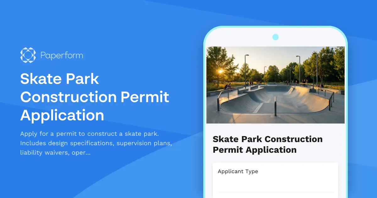 Skate Park Construction Permit Application