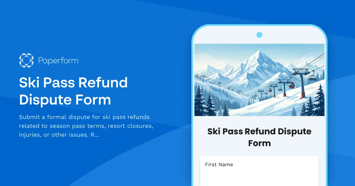 Ski Pass Refund Dispute Form