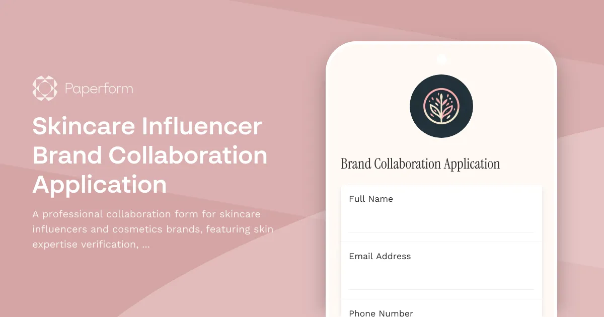Skincare Influencer Brand Collaboration Application