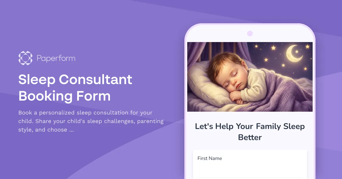 Sleep Consultant Booking Form