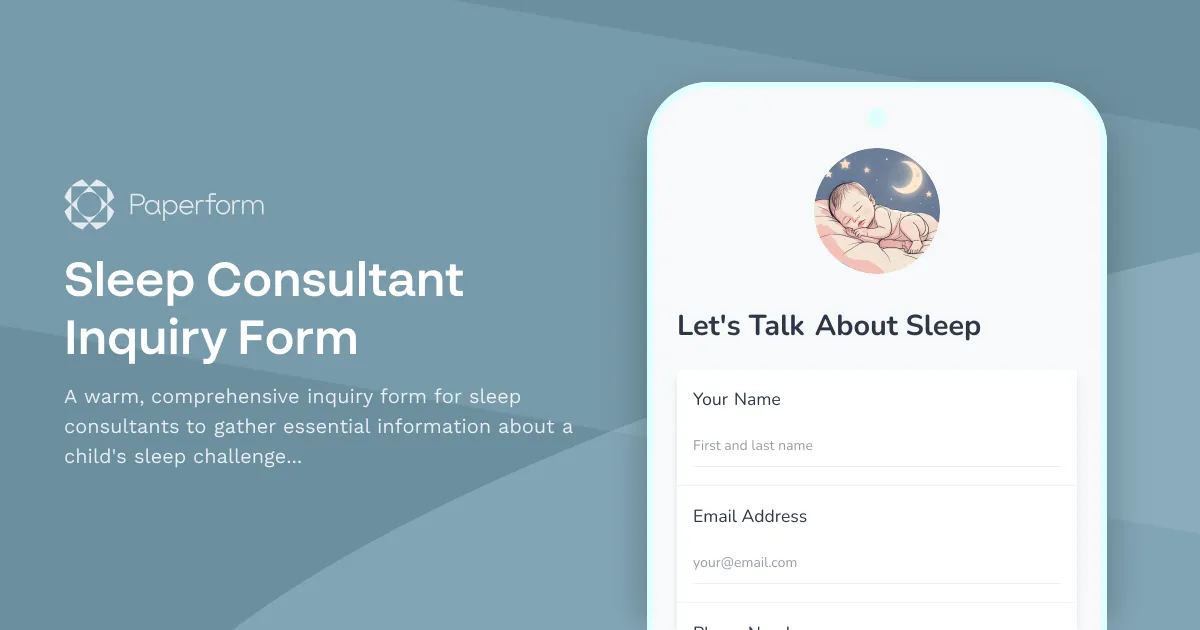 Sleep Consultant Inquiry Form