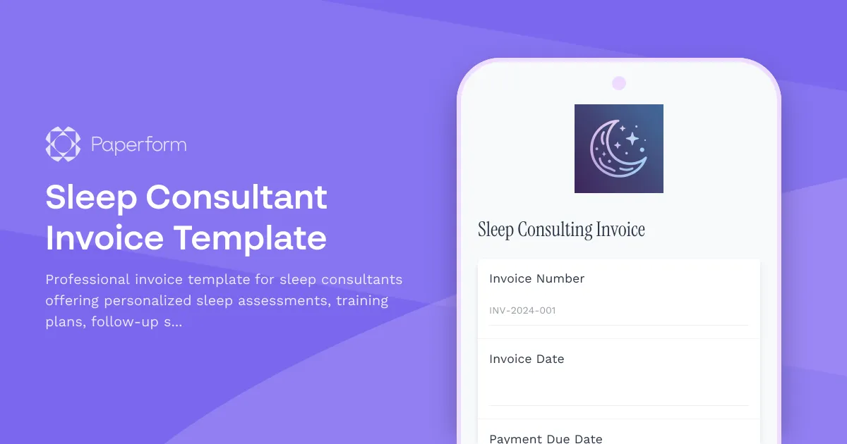 Sleep Consultant Invoice Template