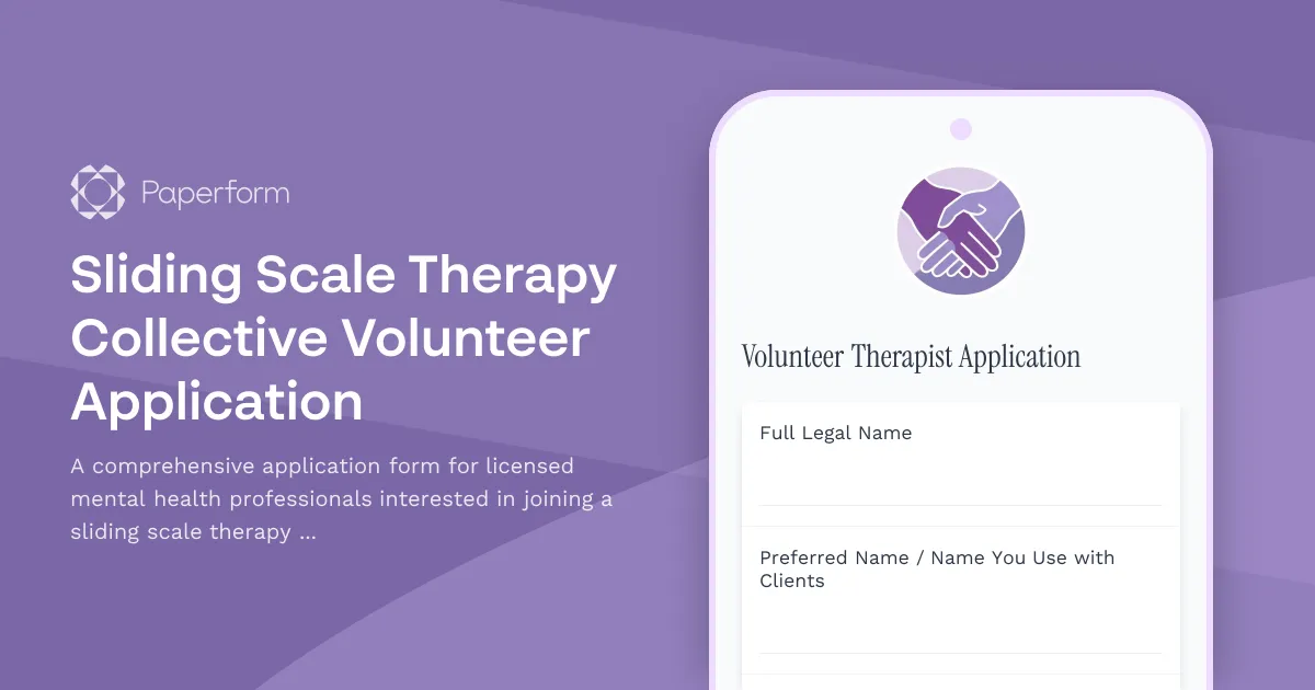 Sliding Scale Therapy Collective Volunteer Application