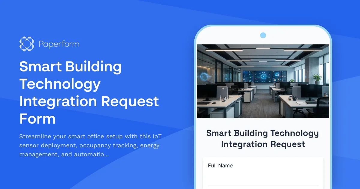 Smart Building Technology Integration Request Form