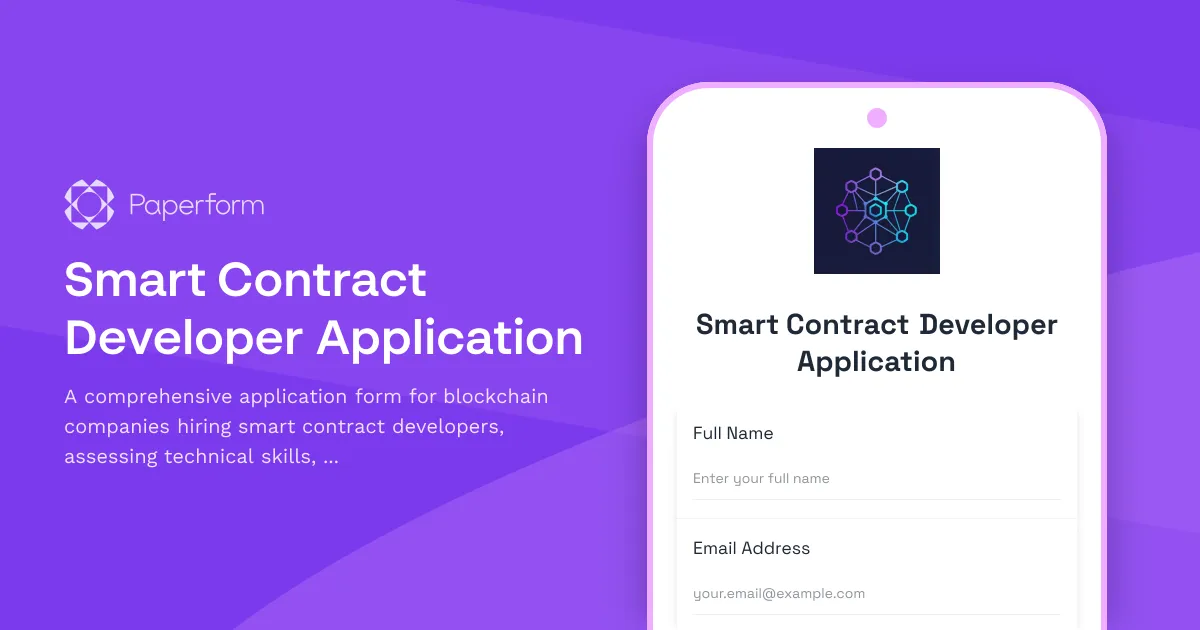 Smart Contract Developer Application