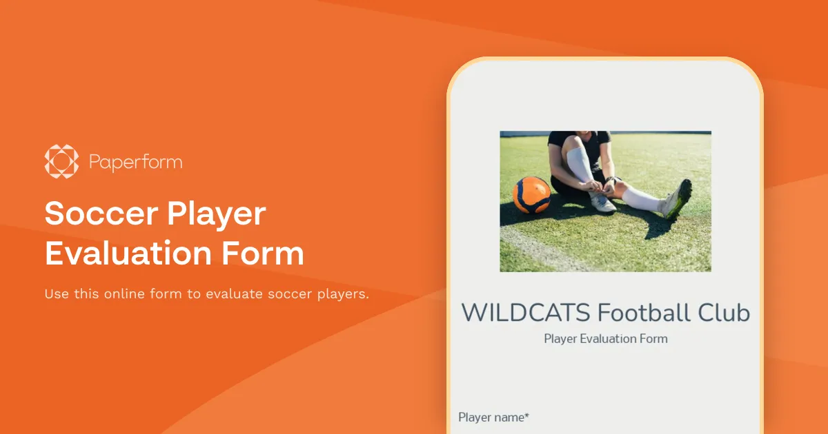Soccer Player Evaluation Form