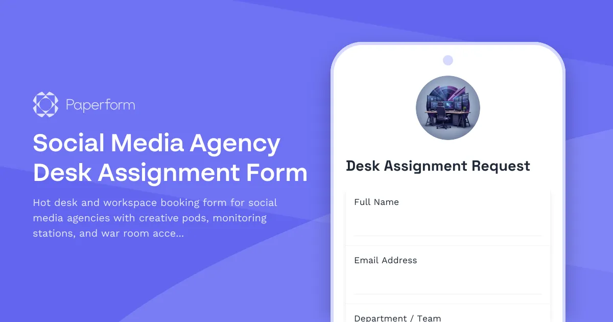 Social Media Agency Desk Assignment Form