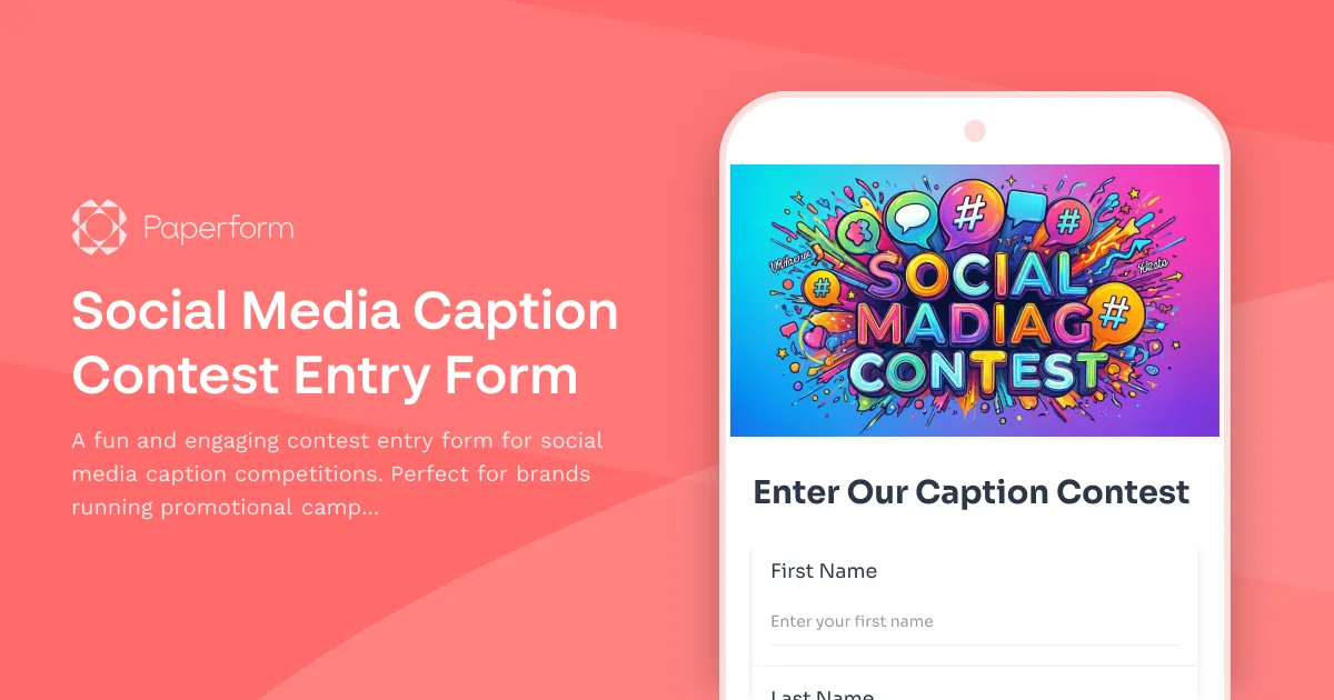 Social Media Caption Contest Entry Form