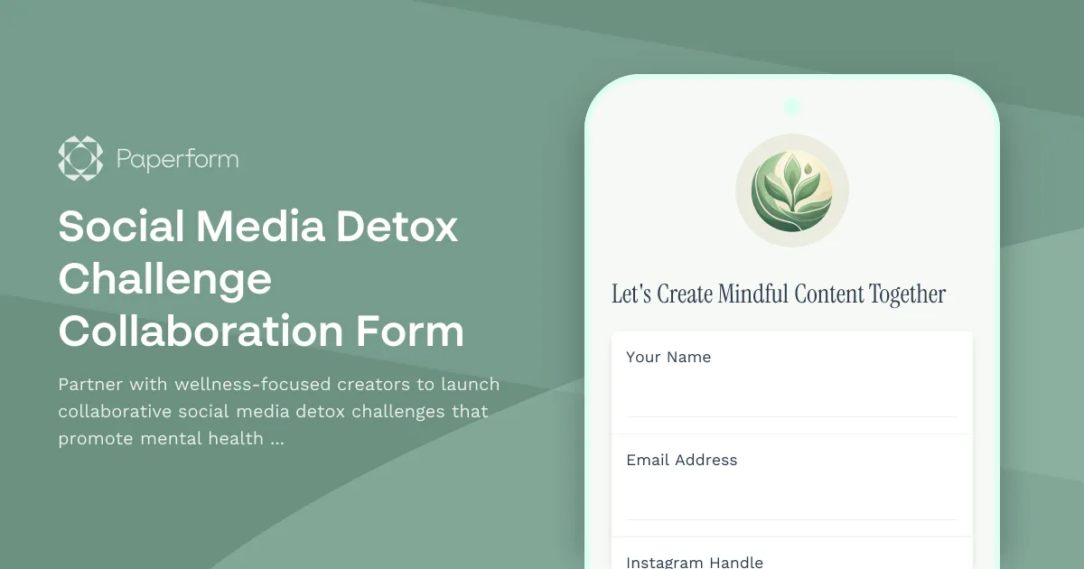 Social Media Detox Challenge Collaboration Form