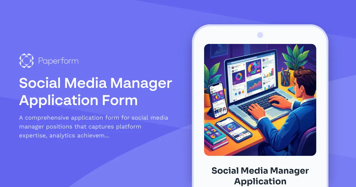 Social Media Manager Application Form