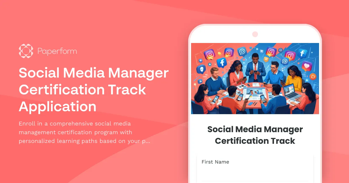 Social Media Manager Certification Track Application