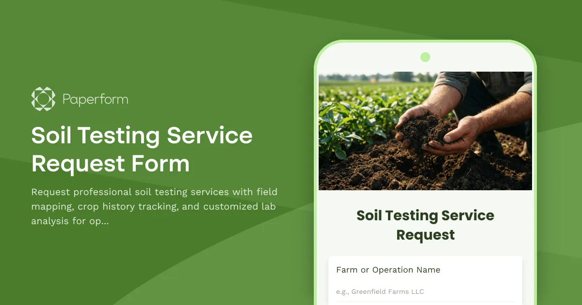Soil Testing Service Request Form
