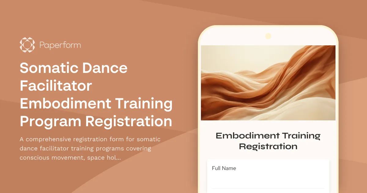 Somatic Dance Facilitator Embodiment Training Program Registration
