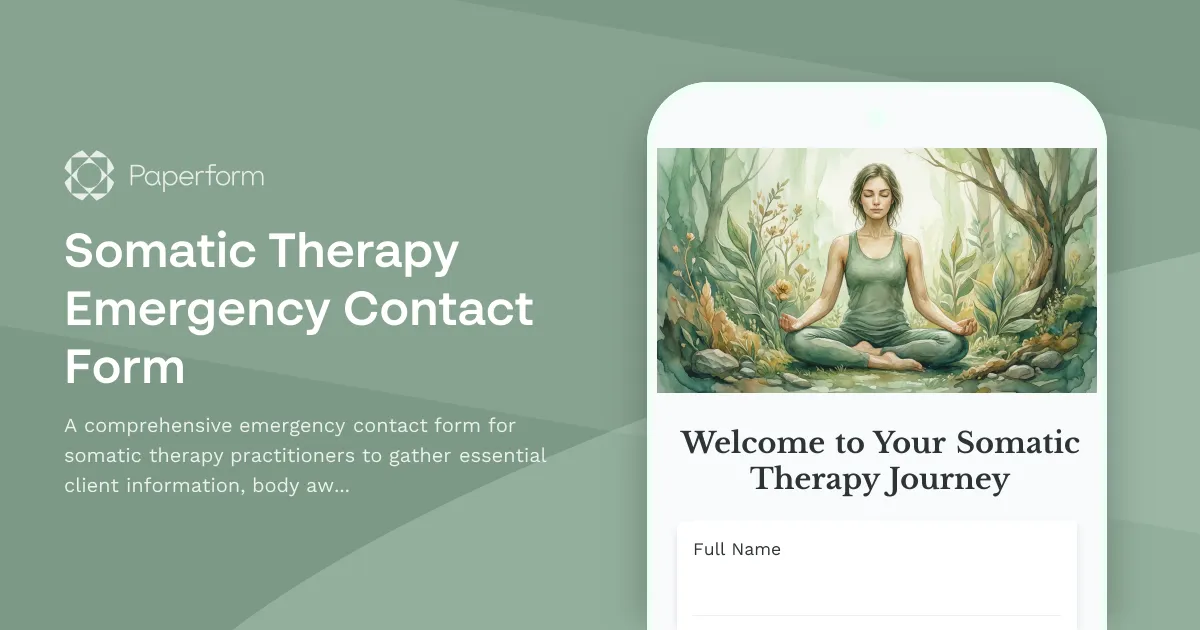 Somatic Therapy Emergency Contact Form