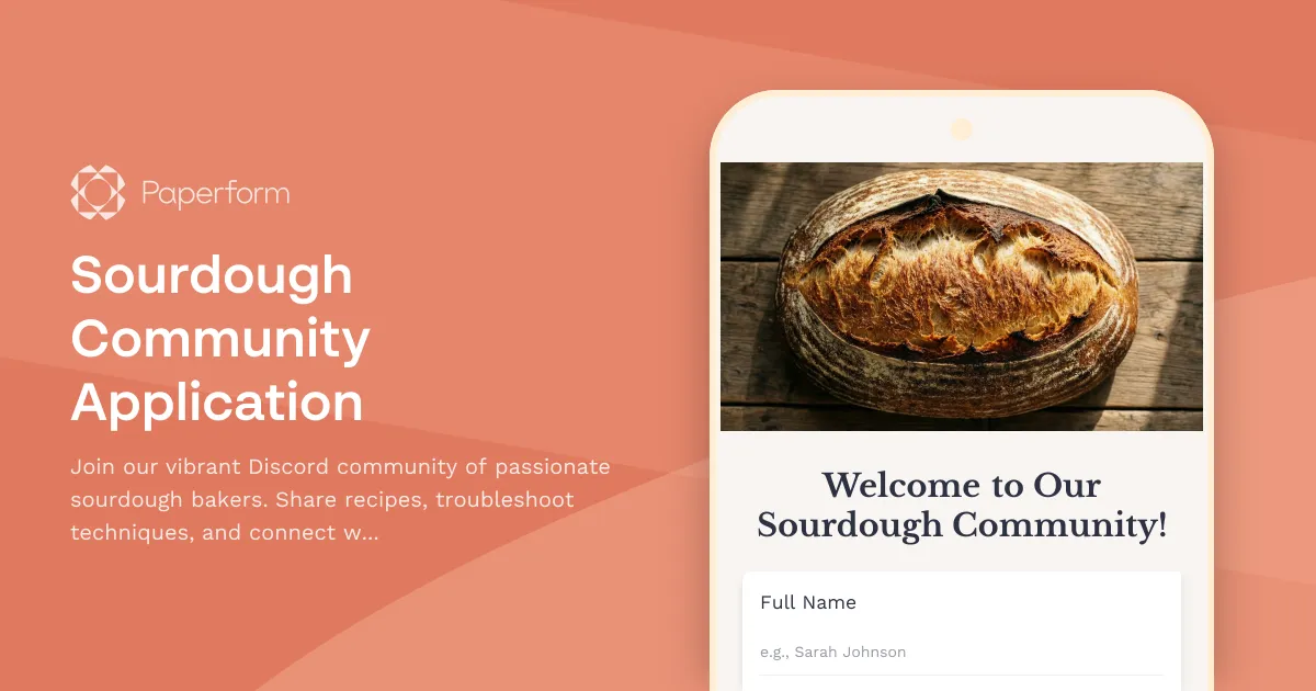 Sourdough Community Application