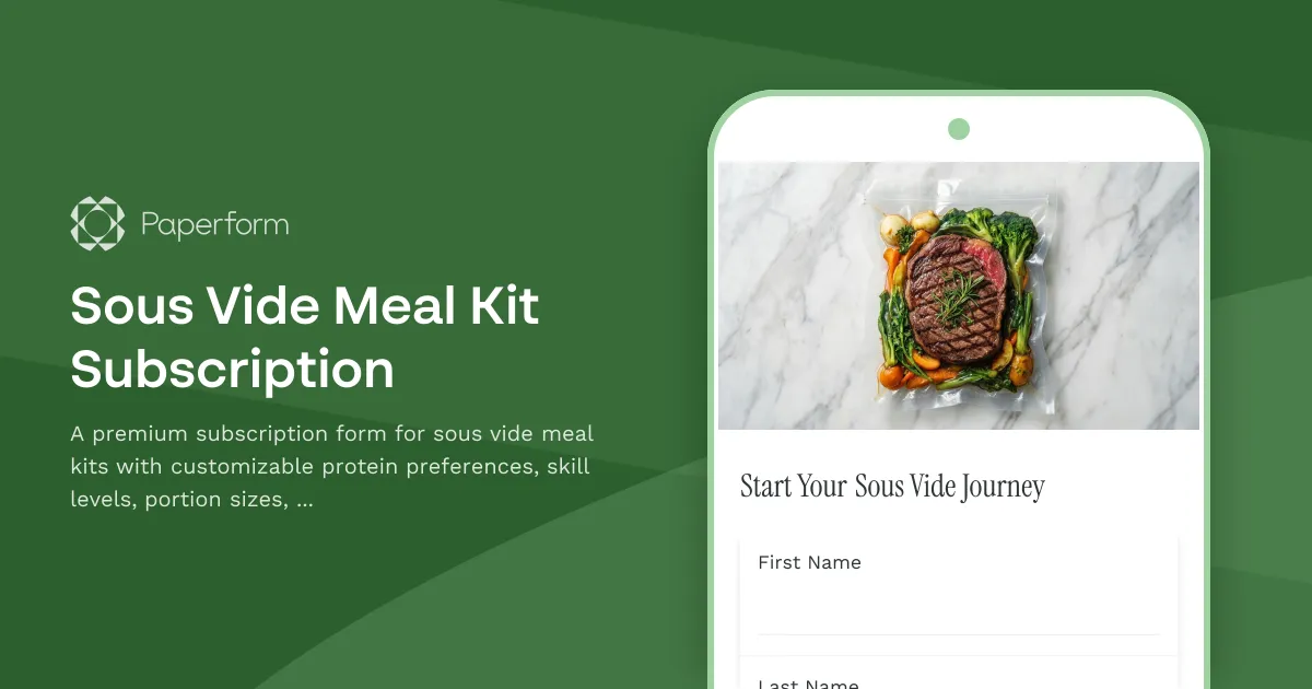 Sous Vide Meal Kit Subscription