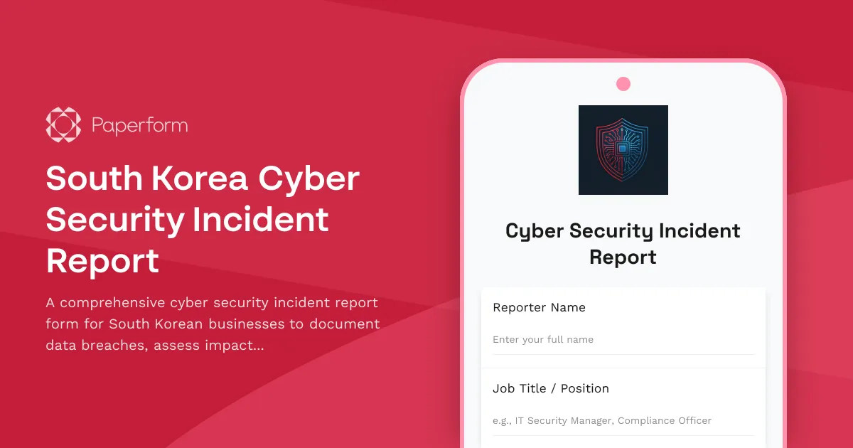 South Korea Cyber Security Incident Report