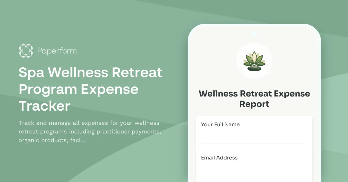 Spa Wellness Retreat Program Expense Tracker