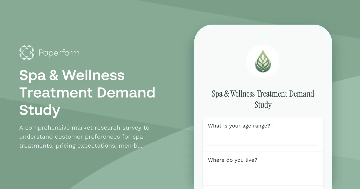 Spa & Wellness Treatment Demand Study