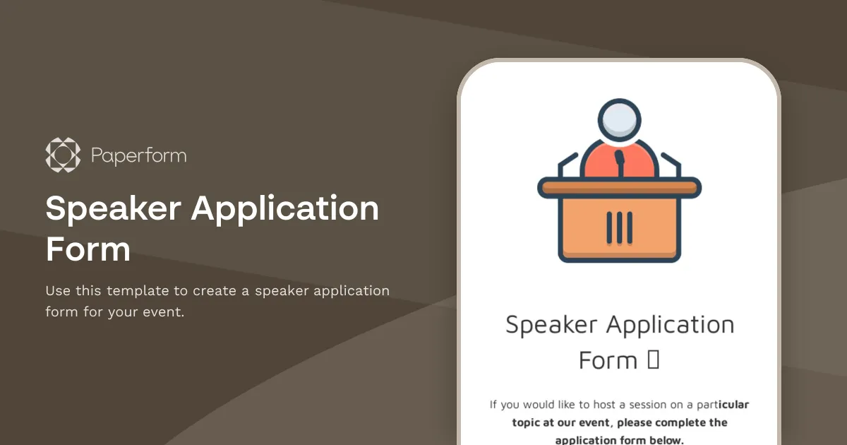 Speaker Application Form