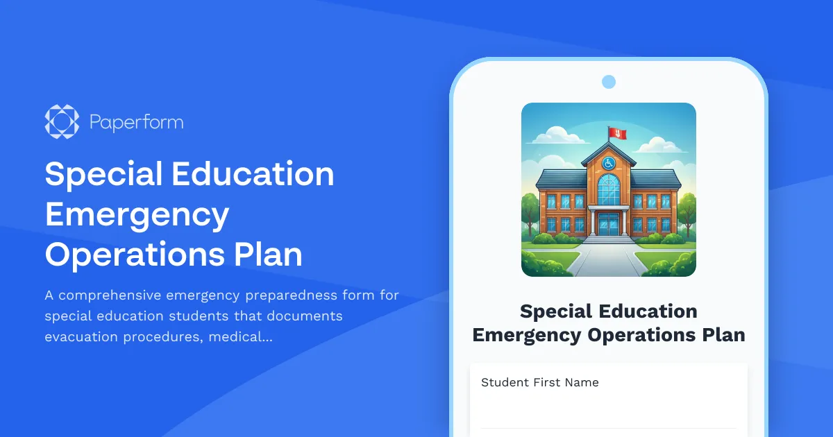Special Education Emergency Operations Plan