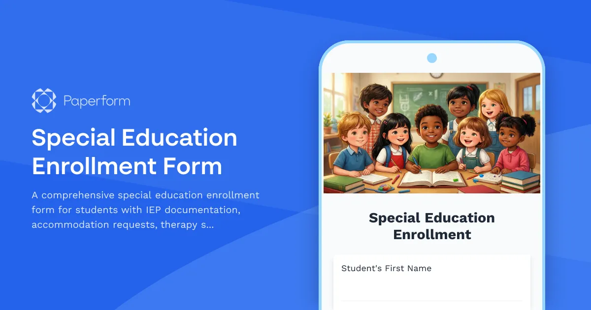 Special Education Enrollment Form