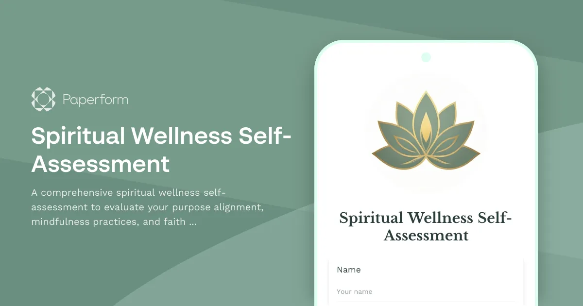 Spiritual Wellness Self-Assessment